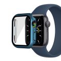 Electroplating Matte All-inclusive PC + Tempered Glass Watch Case For Apple Watch Series 9 / 8 / 7 45mm.