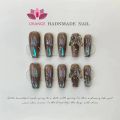 Handmade Medium Press On Nails Reusable With Design Nails Full Cover Artificial Manicuree Wearable XS S M L Size Nails Art.