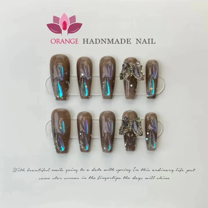 Handmade%20Medium%20Press%20On%20Nails%20Reusable%20With%20Design%20Nails%20Full%20Cover%20Artificial%20Manicuree%20Wearable%20XS%20S%20M%20L%20Size%20Nails%20Art%20-%20Image%202