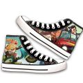 Sausage Party Surrounding the Game High-Top Canvas Shoes Male and Female Primary and Secondary School Students Eat Chicken Cute Graffiti Stylish Sneaker. 
