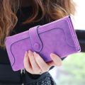 Many Departments Faux Suede Long Wallet Women Matte Leather Lady Purse High Quality Female Wallets Card Holder Clutch Carteras. 