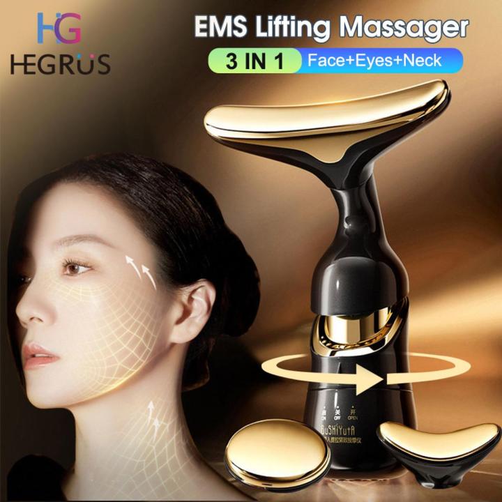 3 IN 1 EMS Face Lifting Massager Neck Firming Eye Massage Skin Fine Lines Beauty Tools Skin Lifting Tightening Device Skin Care Tool