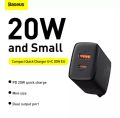 Baseus 20w Usb Charger Holder Type C Pd Quick Charging Dual Port Usb Portable Phone Charger.