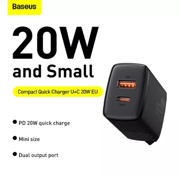 Baseus%2020w%20Usb%20Charger%20Holder%20Type%20C%20Pd%20Quick%20Charging%20Dual%20Port%20Usb%20Portable%20Phone%20Charger%20-%20Image%202