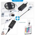 RGB Remote Control LED Strip Light- 16 Colors Changing, Waterproof-16 feet.