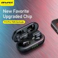 AWEI T13 Pro Bluetooth Earphones Wireless Waterproof Touch Earbuds Hifi Sound Quality TWS Earphone - Black.