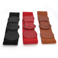 Womens Ladies Faux Leather Wide Stretch Elastic Buckle Cinch Waist Wide Belts Stylish Gift GJCUTE. 