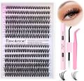 DIY Clusters Lash Kit Full Set 5-16mm Mix Bond&Seal Tweezers Lash for Self Application Makeup Individual Eyelash Extensions new. 