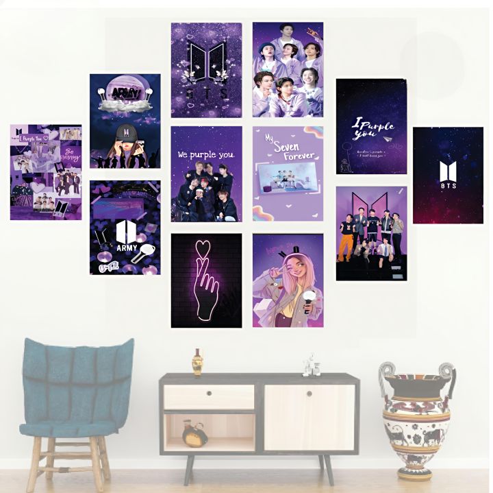 12-Piece BTS Wall Décor Perfect for BTS Army Room Decoration