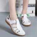 Fashion Lady Retro Solid Color Versatile Flat Shoes Casual Soft Sandals.