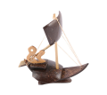 Handcrafted Coconut Shell made One Sailing Boat Showpiece. 