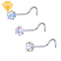 （New）3Pc Noe tud tar Heart tainle teel Cubic Zircon Noe Ring for Party. 