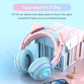 Cute Antlers/Cat Ear Wireless Bluetooth Headphone Gamer Earphone Gaming Headset With RGB Light For Child Kid Cute Girl Gifts.