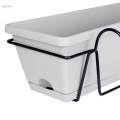 Balcony Railing Planter with Rack and Tray Vegetable Planting Pot Flowerpot for Porch Windowsill.