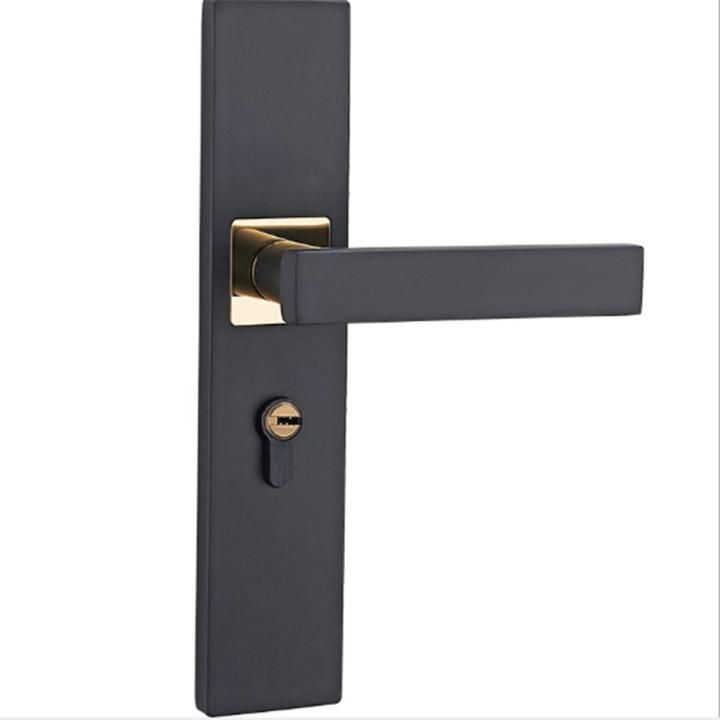 Minimalist Door Lock Continental Bedroom Door Handle Lock Interior Anti-Theft Room Safety Door Lock Aluminum Alloy Mute Gate Lock