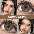 New Eyeshare Turin Brown Color contact lens with regular kit box for men & women. 1 pair Eyeshare Color contact lens for eye makeup and Cosmetics. Eyeshare Turin Series. #Turin.