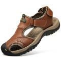 Men Summer Sandals Cowhide Leather Male Summer Shoes for Men Flat Sport Sandals Luxury Outdoor Beach Shoes Man Sandalias. 