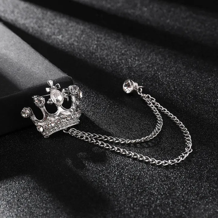 Korean%20British%20Style%20Crown%20Bird%20Brooch%20Pin%20for%20Men%20with%20Tassel%20Chain,%20Gold%20and%20Silver,%20Zinc%20Alloy,%20Fashion%20Accessory%20-%20Image%206