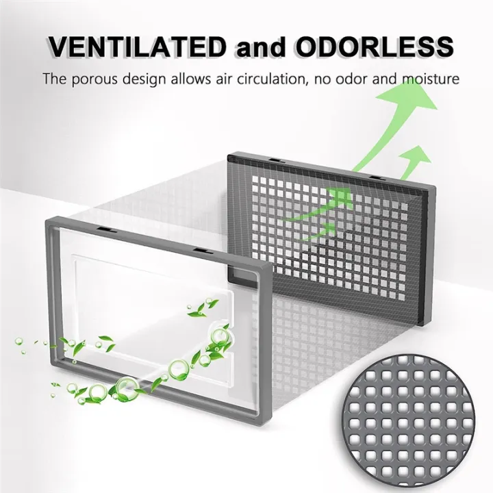 Shoe%20Storage%20Box,%20Clear%20Transparent%20Shoe%20Storage%20Boxes%20Hard%20Plastic%20Stackable%20Organiser%20Containers%20Bins%20Easy%20to%20Use%20Grey%20-%20Image%204