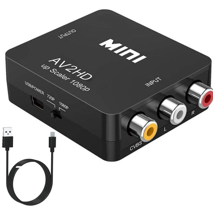 HD 1080P RCA AV To HDMI-compatible Composite Adapter Converter AV2HD Audio Video Cable CVBS AV Adapter with USB Cable Superman