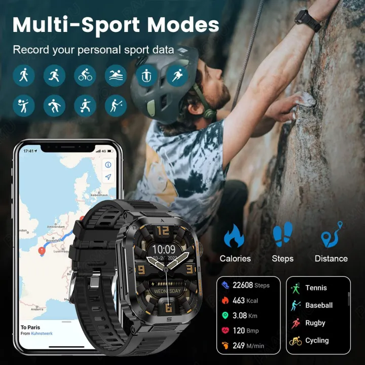 Outdoor%20Smart%20Watch%20Men%20400mAh%20Large%20Battery%20Fitness%20Tracker%20Heart%20Rate%20IP67%20Waterproof%20Bluetooth%20Call%20Sport%20Military%20Smartwatch%20-%20Image%205
