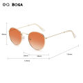 OQ BOGA 25 Colors Fashion Outdoor Anti UV Sunglasses Women Men Eye Protection Metal Oval Frame Sun Glasses UV400.