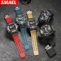 SMAEL SMAEL Men's Tactical Watch Functional Large Dial Calendar Waterproof Luminous Stopwatch Dual Display Quartz Watch.