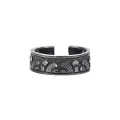 Retro sea erosion ring, fashionable men's personality, niche design, imitation Thai silver index finger ring, oath of love, men's open ring. 