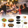 10Pcs Air Fryer Accessory Kit Frying Baking Pan Rack Pizza Tray Pot Metal Holder Bread Bracket Cupcake Mould Set for 3.2QT-5.8QT Air Fryer.
