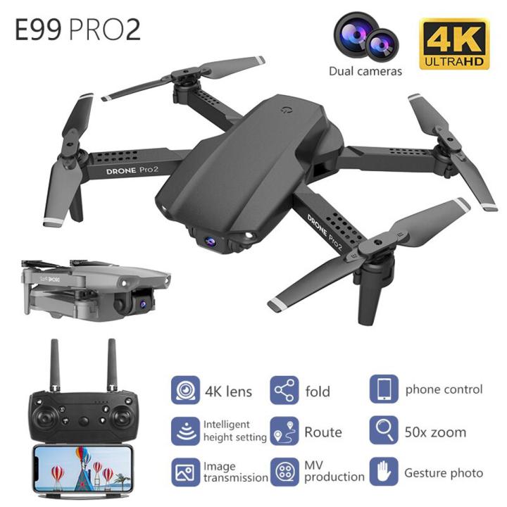 Drone-E99 PRO Double Battery, 4K Dual Camera, Lightweight and Foldable Camera Drone