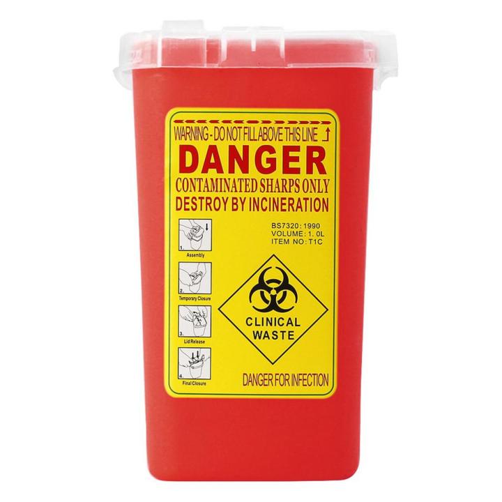 【Lejia】Plastic Sharps Biohazard Needle Box Infectious Waste-red
