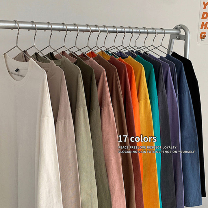 Privathinker%20100%25%20Cotton%20Men%20Solid%20Color%20T-shirts%20Long%20Sleeve%20Drop%20Shoulder%20Baggy%20Tops%20Korean%20Style%20Streetwear%20Male%20Tee%20Shirts%20KEEMEEUYZO%20-%20Image%202
