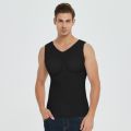 Men Muscles Shirt Male Invisible ABS  Chest Underwear Stomach 8 Pack Padded Tops Body Shaper Removable Inserts. 