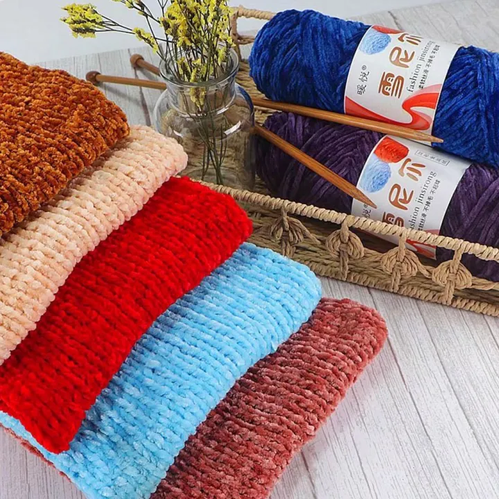 100g%20Chenille%20Velvet%20Yarn%20Soft%20Blended%20Knitting%20Wool%20Crochet%20thread%20Hand%20Knitting%20Carpet%20Sweater%20DIY%20Scarf%20Coat%20Baby%20Blanket%20-%20Image%202