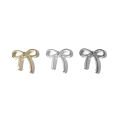 10pcs Bow Deco Nail Art Charm 3D Silver/Gold Bowknot Ribbon Nail Decor Parts DIY Luxury Manicure Accessories.