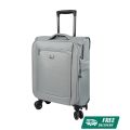 Travello Soft Suitcase Luggage 450D Jacquard RPET with PUX2 in waterproof Gray  Premium Original Export Free Delivery. 