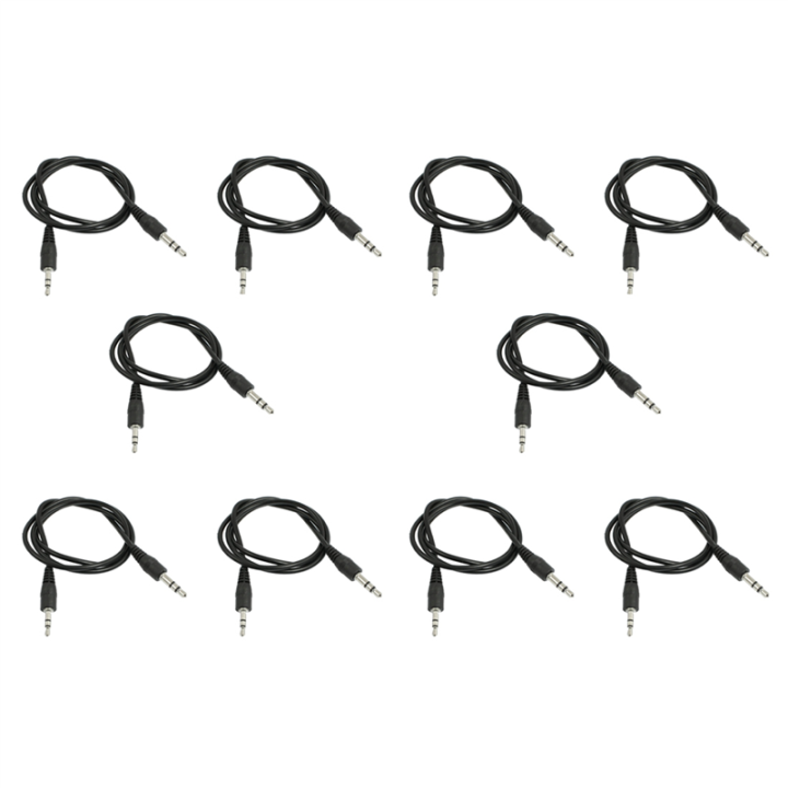 10pcs 20 Inch Long 2.5mm Male to 3.5mm Male Audio Adapter Cable