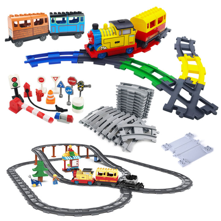 Big Building Block Track Set Electric Intelligent Locomotive