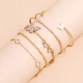 New Golden Pearl Crystal Butterfly Bracelet Set For Women - Bracelet For Women - Bracelet For Women - Bracelet For Women. 