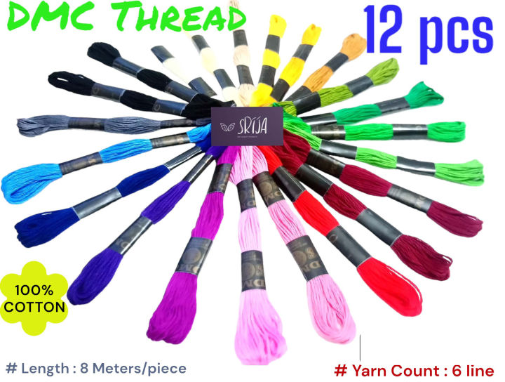 12%20Pieces/Skeins%20Embroidery%20Floss%20Cross%20Stitch%20Thread%20/%20DMC%20Thread%20For%20Embroidery%206%20line%20thread%20Cotton%20Embroidery%20Thread%20-%20Image%209
