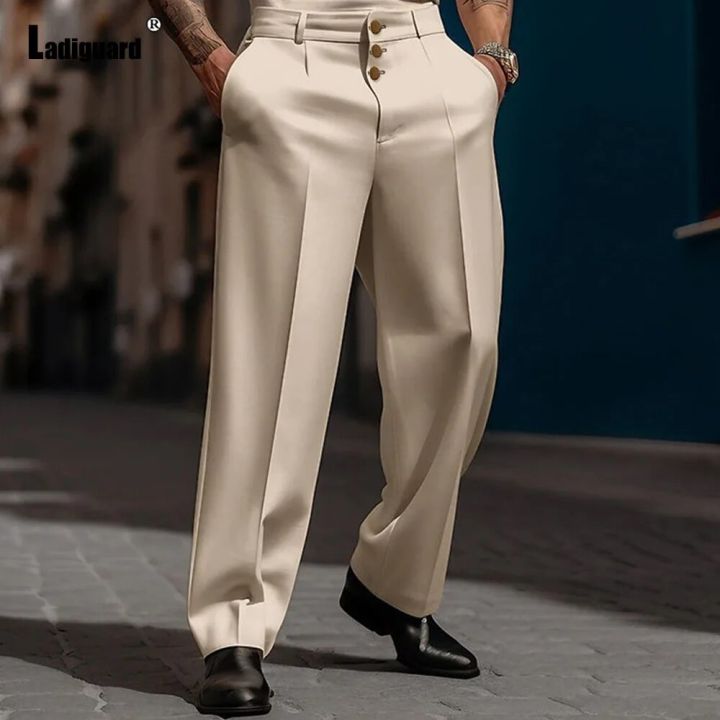 Men's%20Stand%20Pocket%20Elegant%20Wide%20Leg%20Pants%20Solid%20White%20Formal%20Party%20Trousers%20Plus%20Size%203xl%20Mens%20Fashion%20Triple%20Buttons%20Suit%20Pants%20-%20Image%202