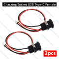 USB Type-C Charging Female Socket Type-C Waterproof Female Connector Jack with M11 nut snap lock plate.
