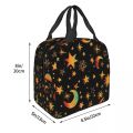 【NEW】 Custom Celestial Moon And Stars Lunch Bag Women Cooler Thermal Insulated Lunch Boxes For Student School. 