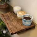 Wooden Coffee Cup Tray Thick Serving Tray for Drink Living Room Decor. 