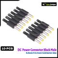 10-PCS DC Barrel Power Jack Connector 5.5mm x 2.1mm Male - Panel Mount Adapter for Power Supply. 