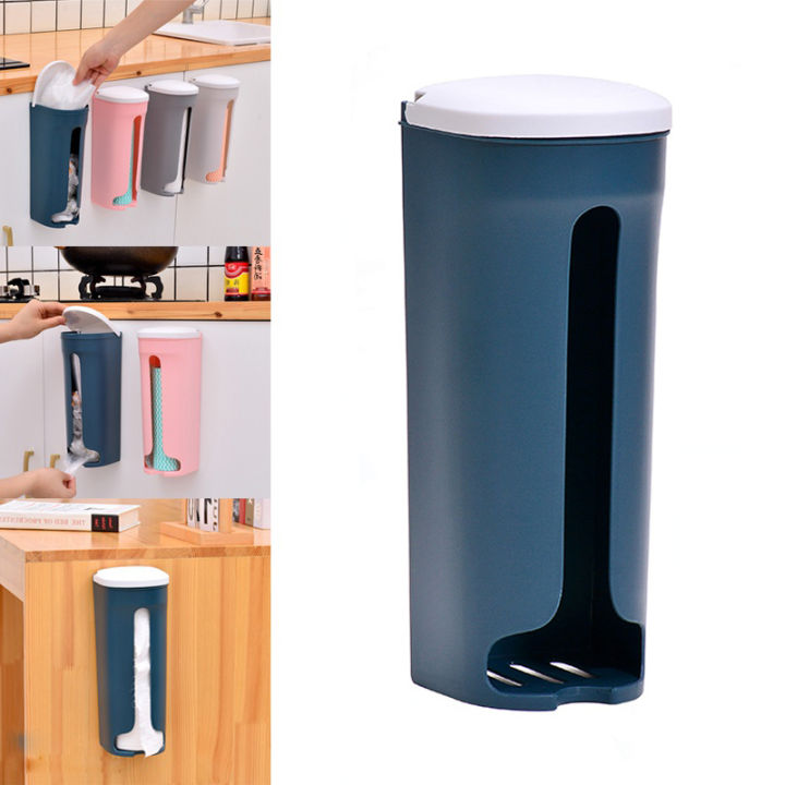 1Pc%20Garbage%20Bag%20Storage%20Box%20Home%20Kitchen%20Bathroom%20Wall%20Hanging%20Plastic%20with%20Cover%20Holeless%20Wall%20Mounted%20Garbage%20Bag%20Storage%20Rack%20-%20Image%203