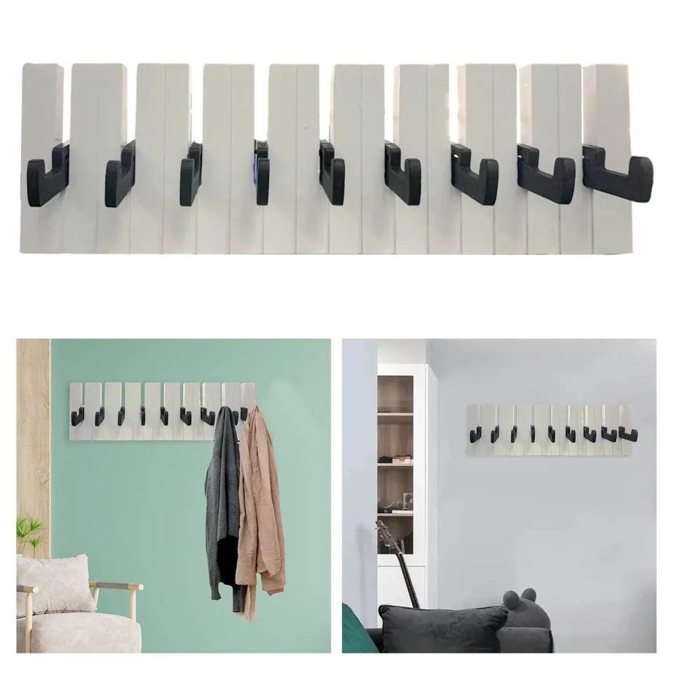 Wall Mounted Coat Hook, Piano Artistic Coat Rack Heavy Duty Wooden