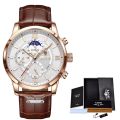 LIGE Watches Mens Top Brand Luxury Clock Casual Leathe 24Hour Moon Phase Men Watch Sports Waterproof Quartz Chronograph+Box. 
