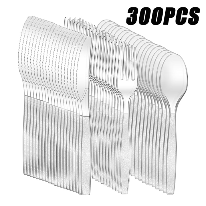 Disposable Frosted Handle Plastic Soup Spoon Independent Packaging Thickened Dessert Knife and Fork Knife and Fork Cutlery Set