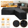 Multi Size Black Outdoor Garden Furniture Corner Sofa Cover Waterproof Black Furniture Dustproof Outdoor Table Cover.